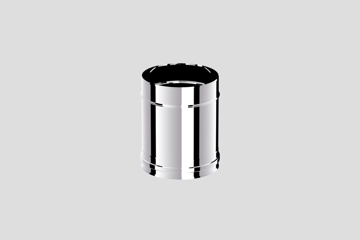 PELET SOBA BORUSU / BOY: 25-16 CM / ÇAP: 8 CM / KROM RENK / 304 KROM / CONTALI / BABA'S STOVE