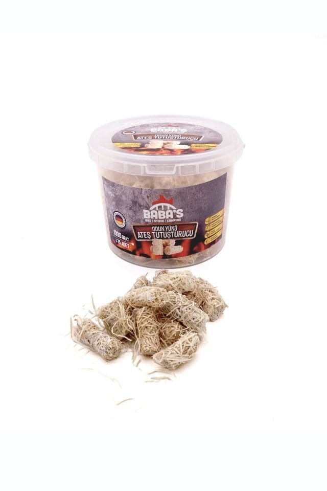 ODUN YÜNÜ TUTUŞTURUCU / BBQ, MANGAL, SOBA, ŞÖMİNE TUTUŞTURUCU / 1000 GR / BABA'S BBQ