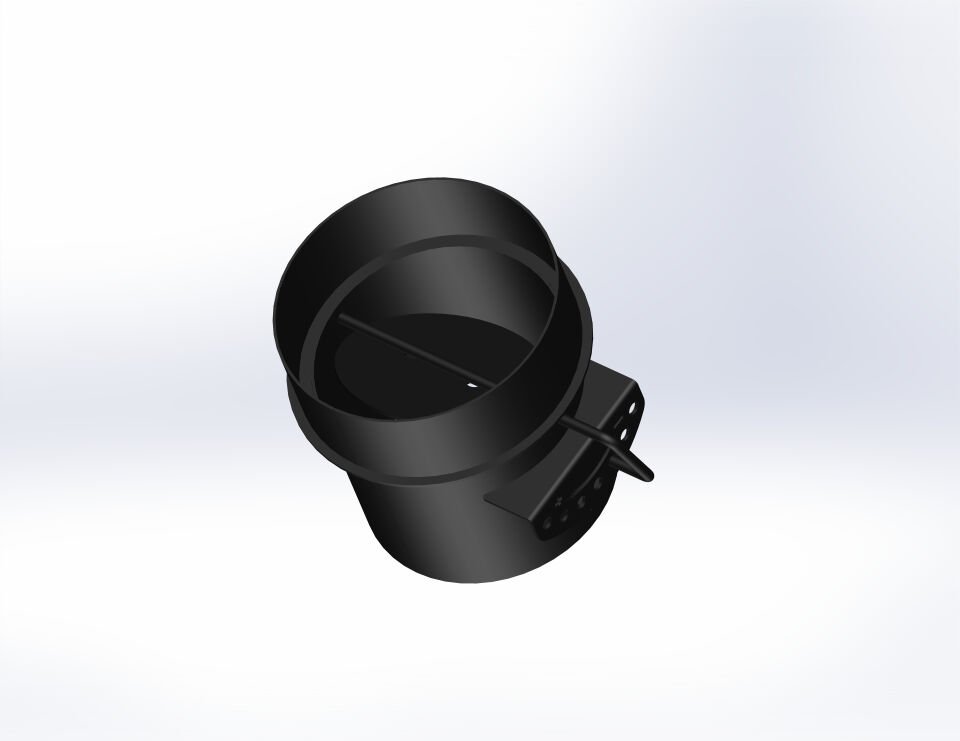 AYARLANABİLİR KLAPELİ BACA REDÜKSİYON / BOY:16 CM, ÇAP: 13>15 CM / MAT SİYAH BOYALI / BABA'S STOVE