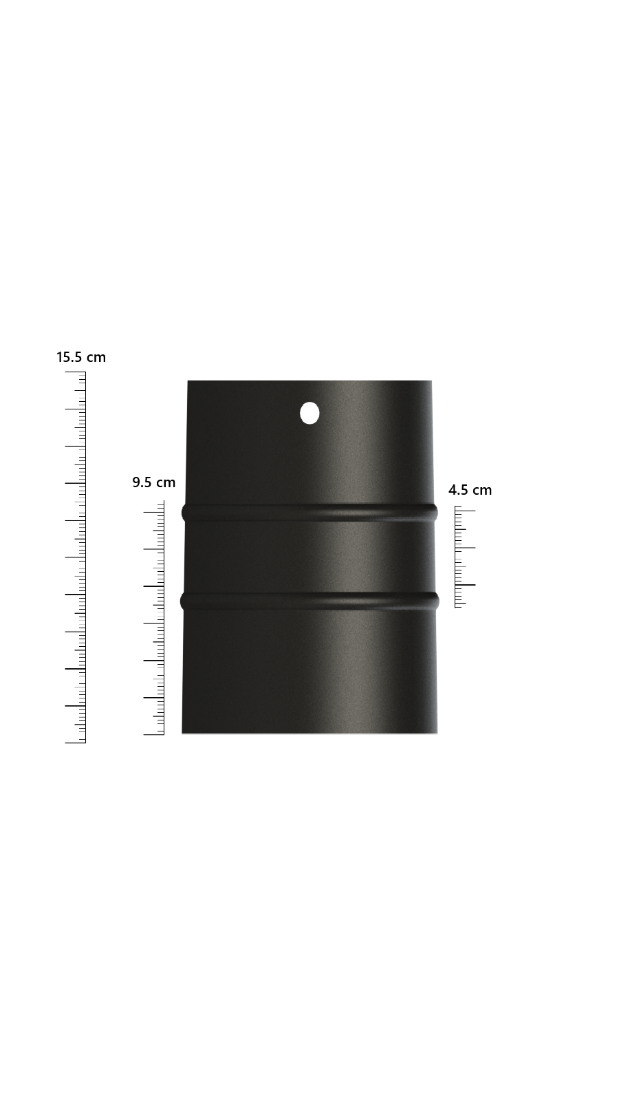 16 LIK SOBA BORUSU / BOY: 10 CM / ÇAP: 13 CM / MAT SİYAH EMAYE / BABA'S STOVE
