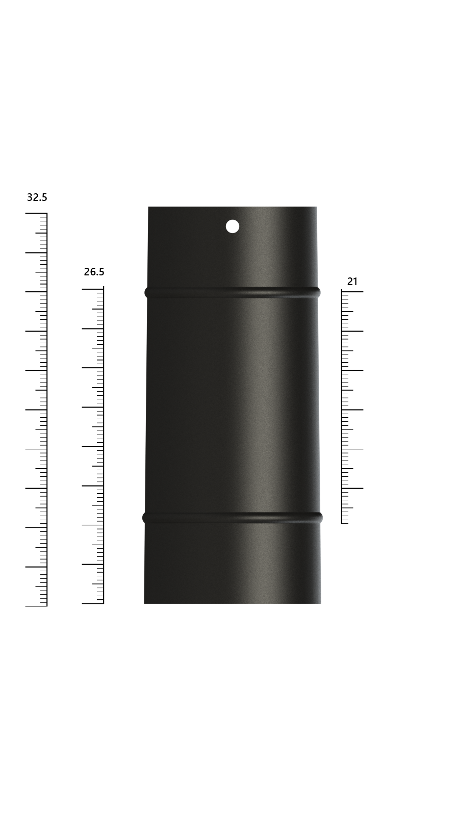 33 LÜK SOBA BORUSU / BOY: 27 CM / ÇAP: 13 CM / MAT SİYAH EMAYE / BABA'S STOVE