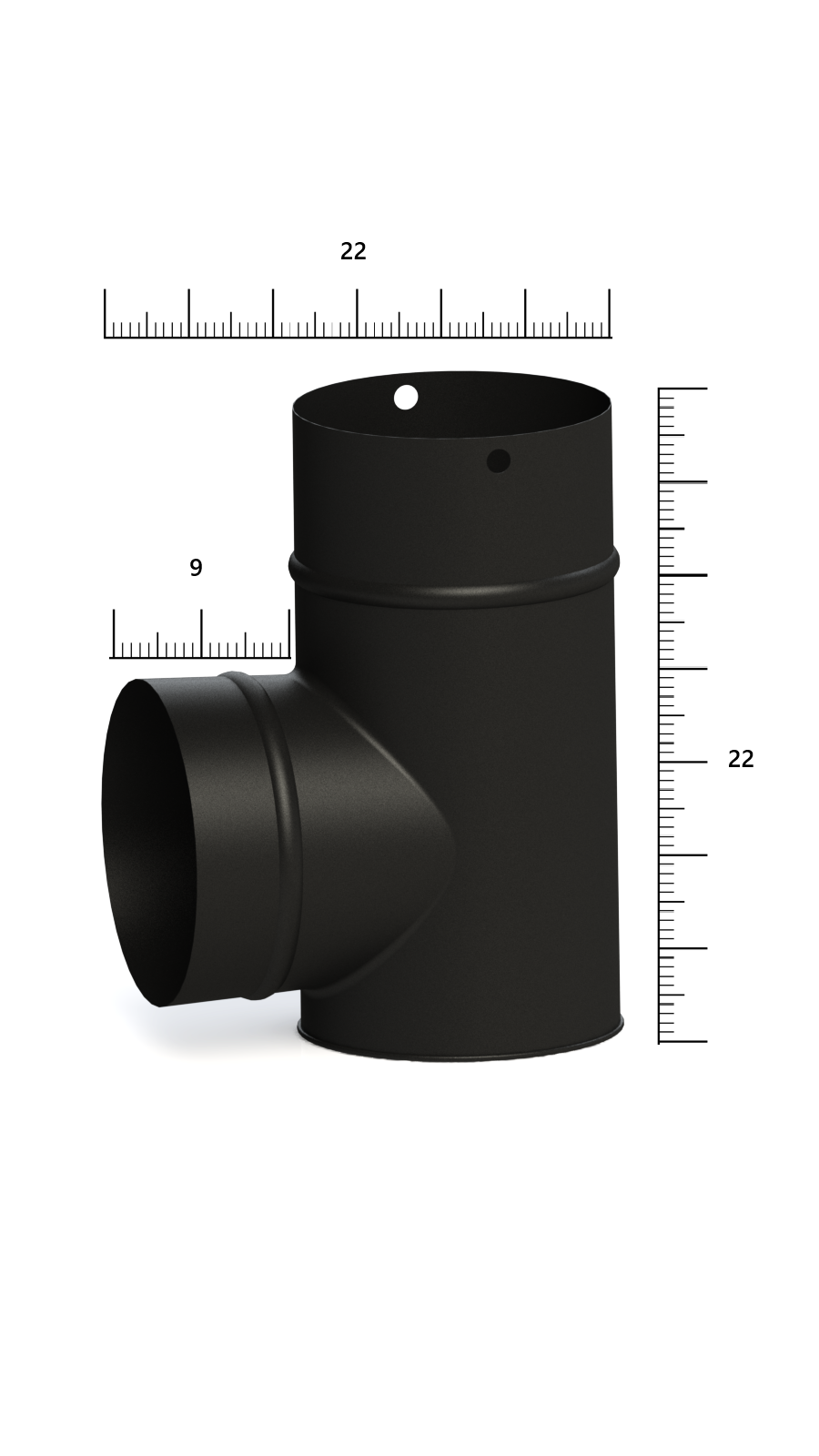 L DİRSEK SOBA BORUSU / BOY: 10 CM / ÇAP: 13 CM / MAT SİYAH EMAYE / BABA'S STOVE - 2