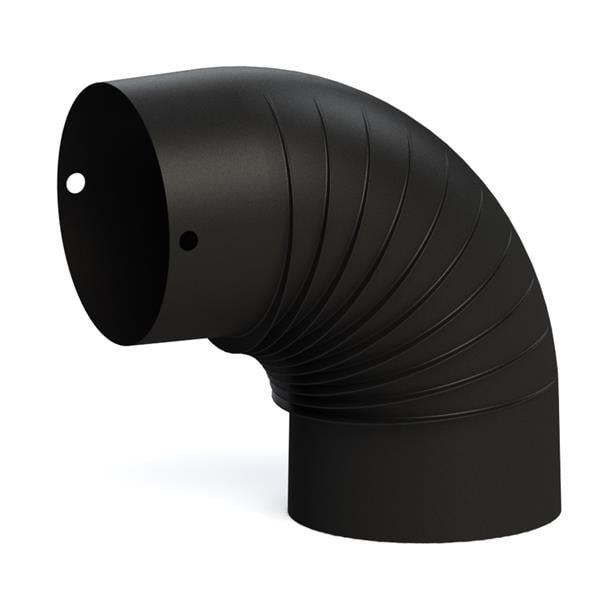 A 90 DİRSEK SOBA BORUSU / BOY: 10 CM / ÇAP: 13 CM / MAT SİYAH EMAYE / BABA'S STOVE