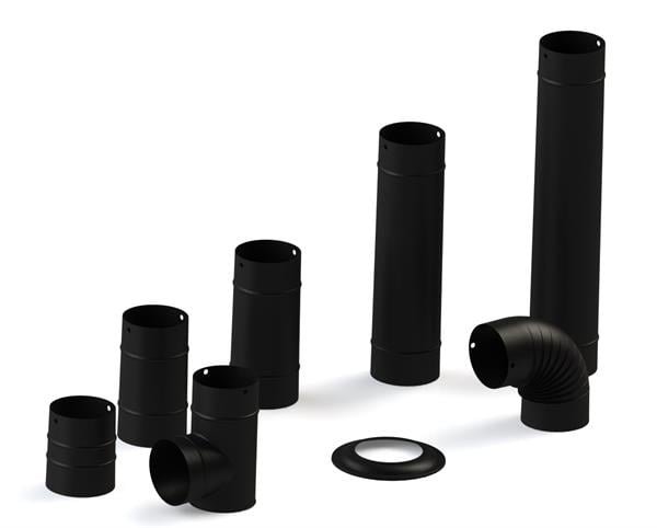 A 90 DİRSEK SOBA BORUSU / BOY: 10 CM / ÇAP: 13 CM / MAT SİYAH EMAYE / BABA'S STOVE