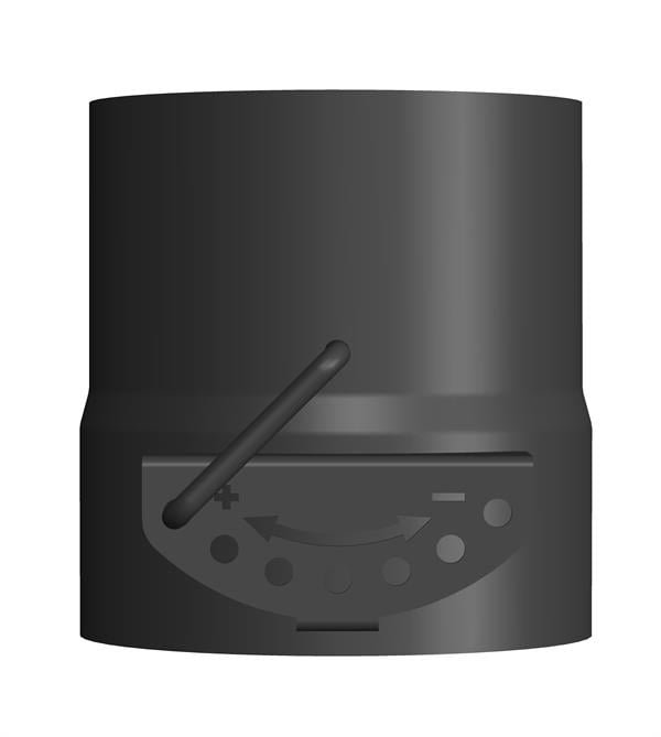AYARLANABİLİR BACA KLAPESİ / BOY: 8 CM, ÇAP: 13 CM / MAT SİYAH BOYALI / BABA S STOVE