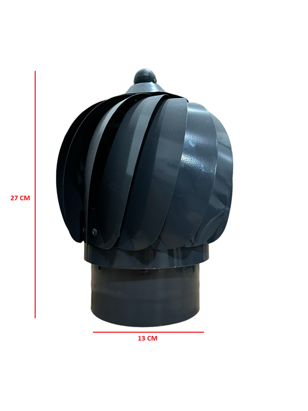 ESMATİK-BACAMATİK-RÜZGAR GÜLÜ / ÇAP: 13 CM / MAT SİYAH BOYALI / BABA'S STOVE