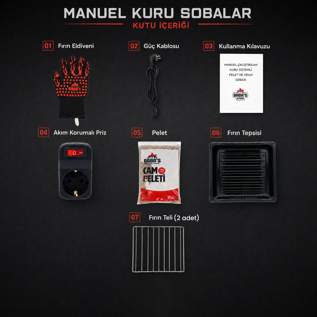 GOLD E 12 KUZİNE / OTOMATİK KURU TİP PELET SOBASI / BABA'S STOVE