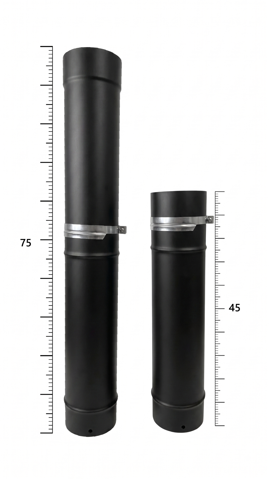 AYARLANABİLİR SOBA BORUSU / BOY: 45<->75 CM / ÇAP: 13 CM / MAT SİYAH EMAYE / BABA'S STOVE