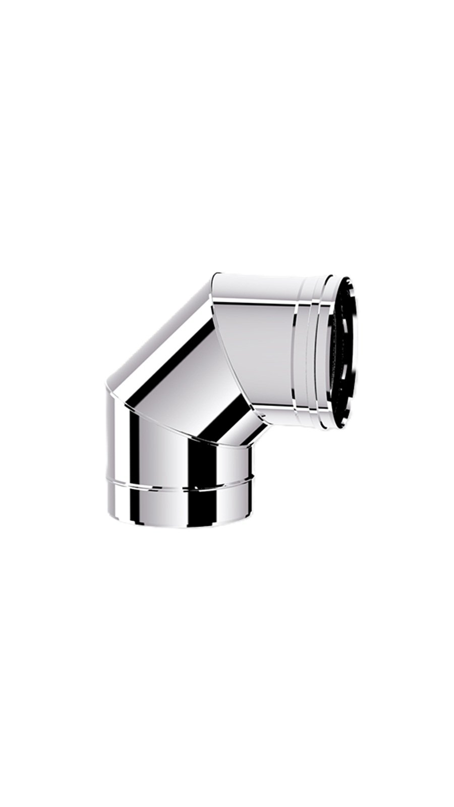 PELET SOBA BORUSU DİRSEĞİ 90 / BOY: 8 CM / ÇAP: 8 CM / KROM RENK / 304 KROM / CONTALI / BABA'S STOVE