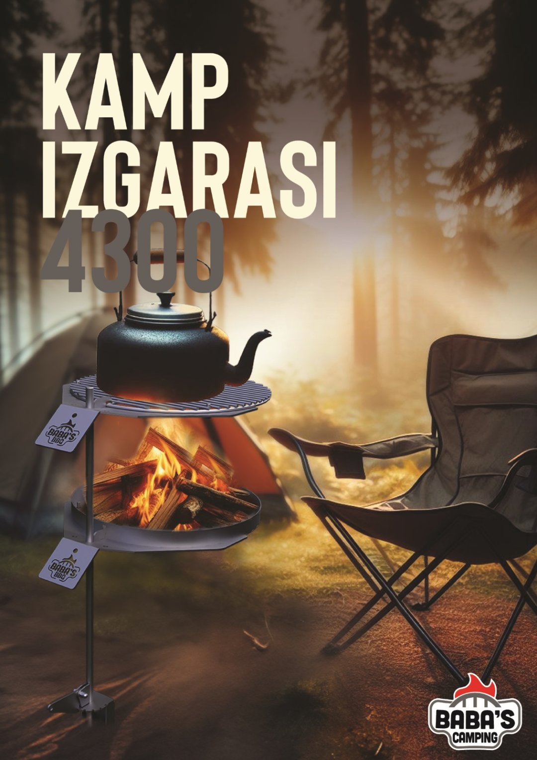 KAMP IZGARASI 4300 / ÇAP: 43 CM / PORTATIF / BABA'S CAMPING