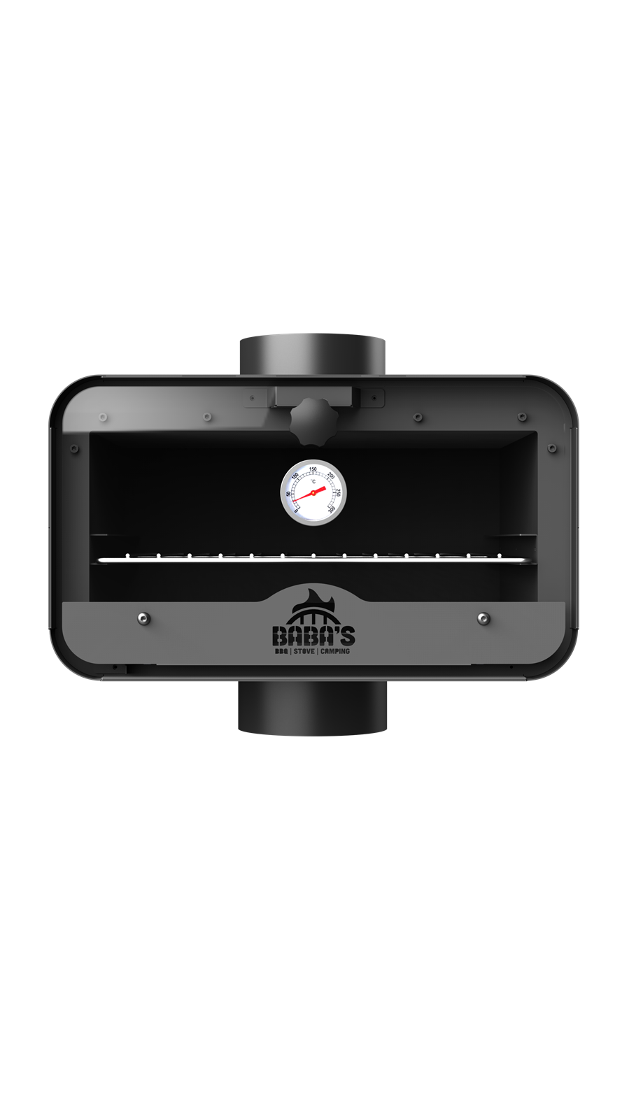BACA FIRINI / UYUMLU BORU ÇAPI: 13 CM / MAT SİYAH BOYALI / BABA'S STOVE