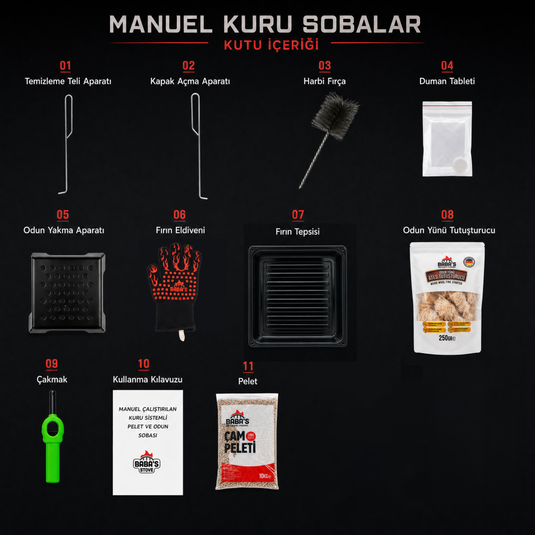 SILVER PLUS 8 KW KUZİNE / MANUEL PELET VE ODUN SOBASI / BABA'S STOVE - 3