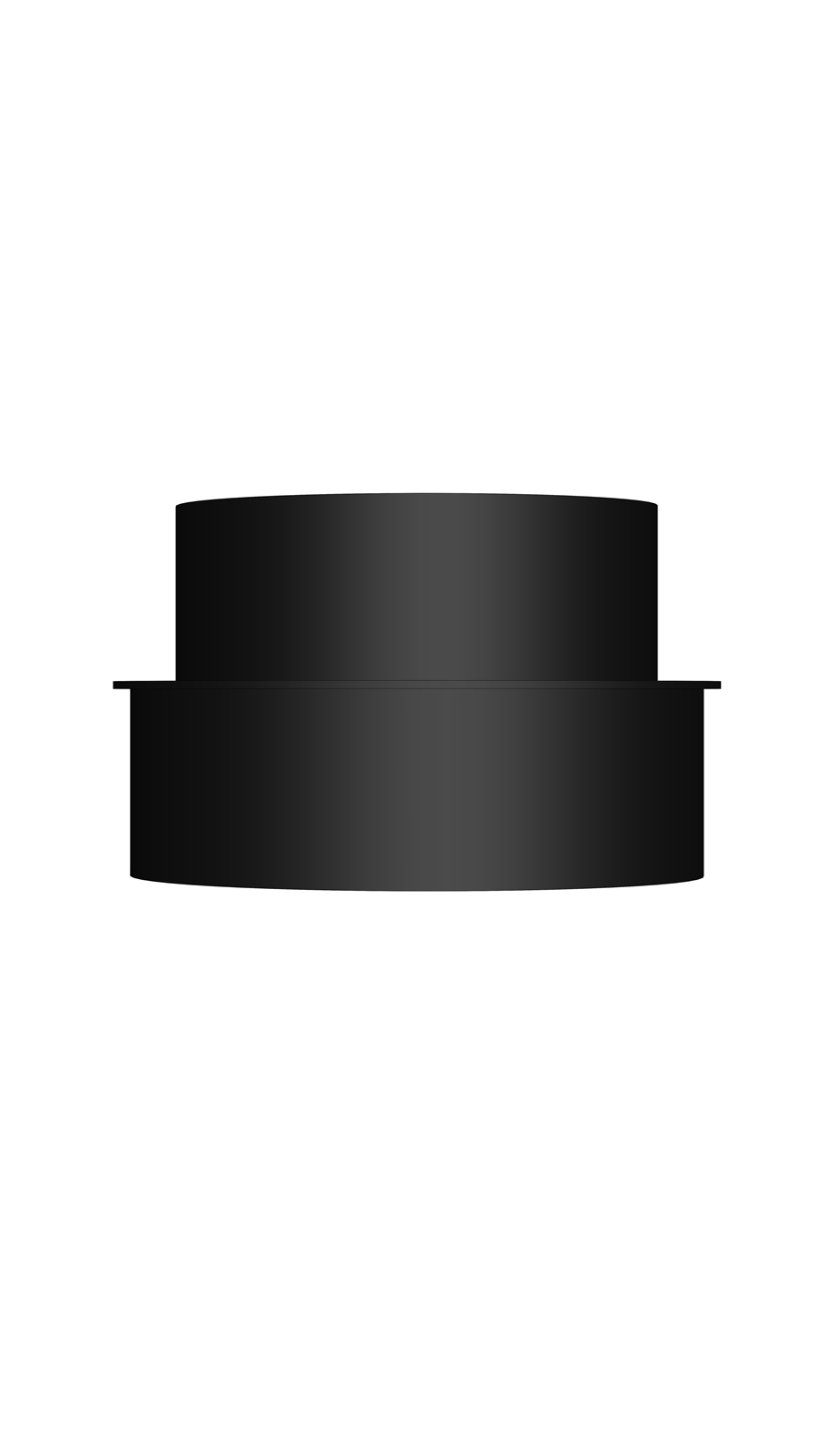 BACA REDÜKSİYON / BOY: 10 CM, ÇAP: 15>13 CM / MAT SİYAH BOYALI / BABA'S STOVE
