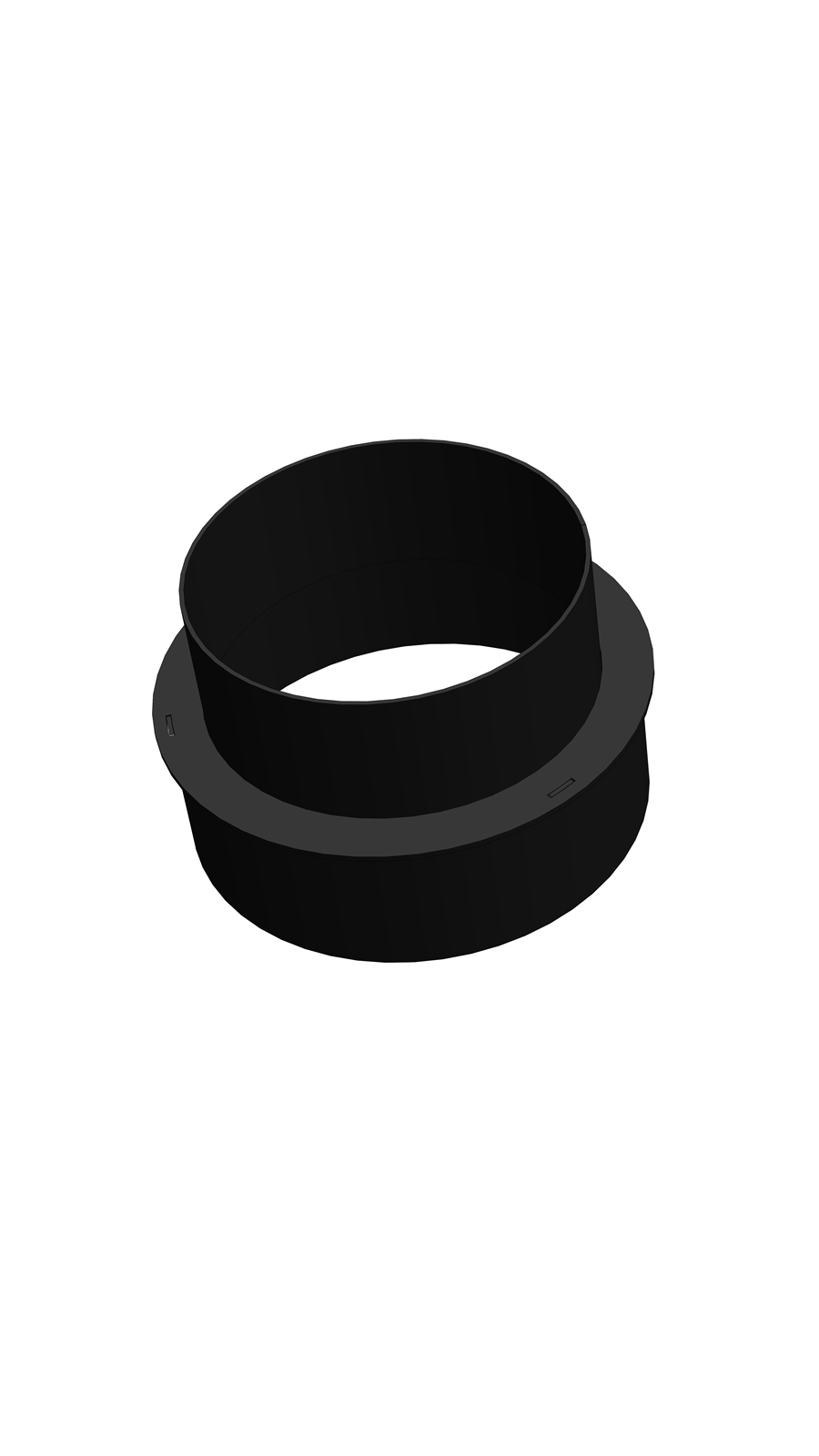 BACA REDÜKSİYON / BOY: 10 CM, ÇAP: 15>13 CM / MAT SİYAH BOYALI / BABA'S STOVE - 3