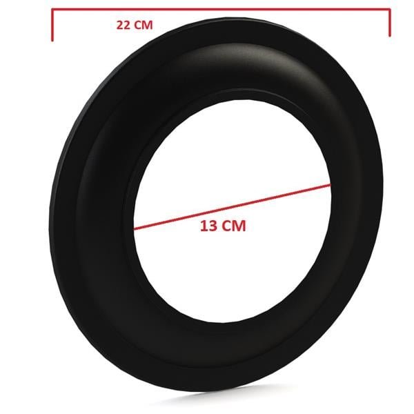 SOBA BORUSU BİLERZİK-AYNA - ÇAP: 13 CM - MAT SİYAH EMAYE