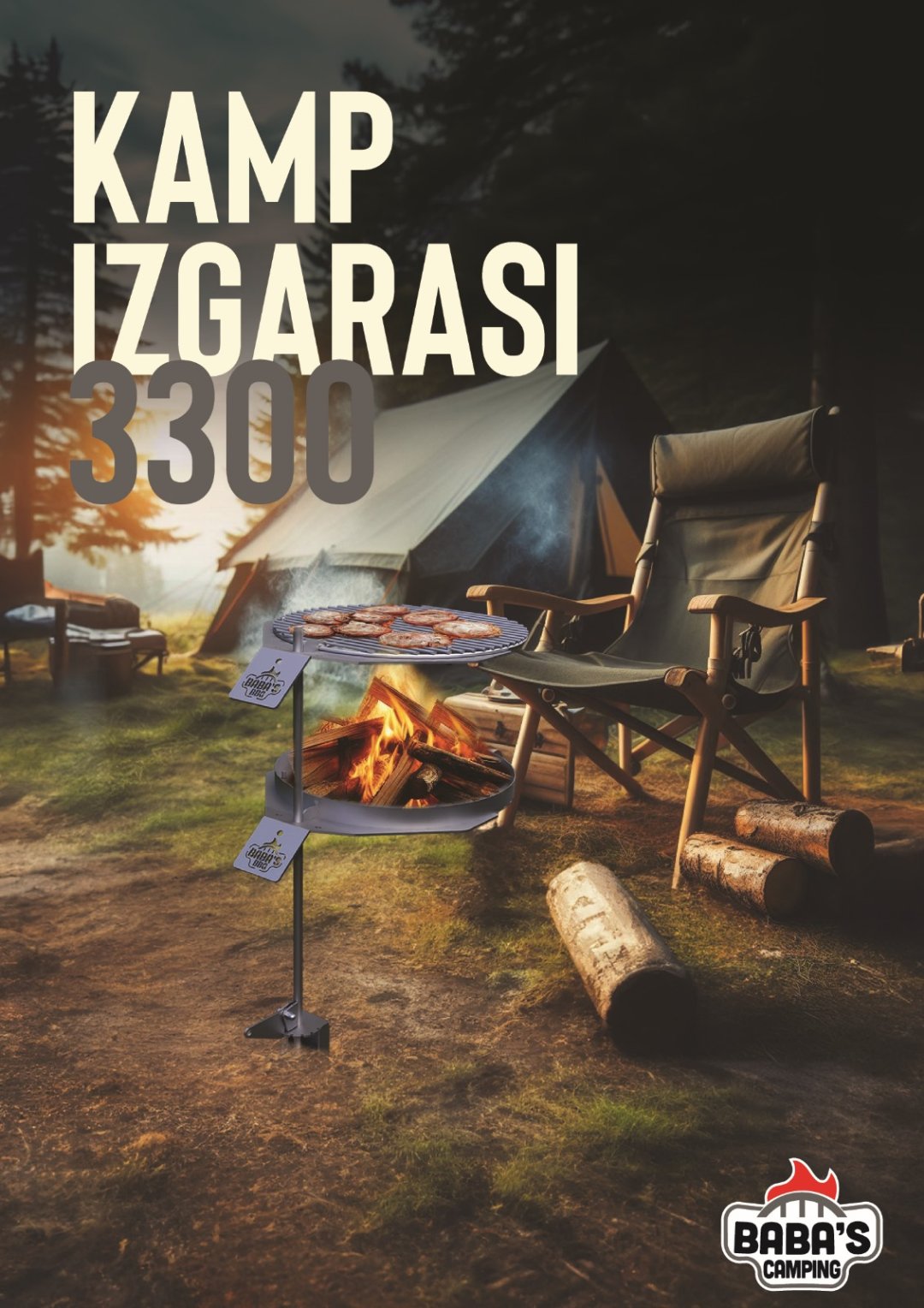 KAMP IZGARASI 3300 - ÇAP: 33 CM - PORTATIF