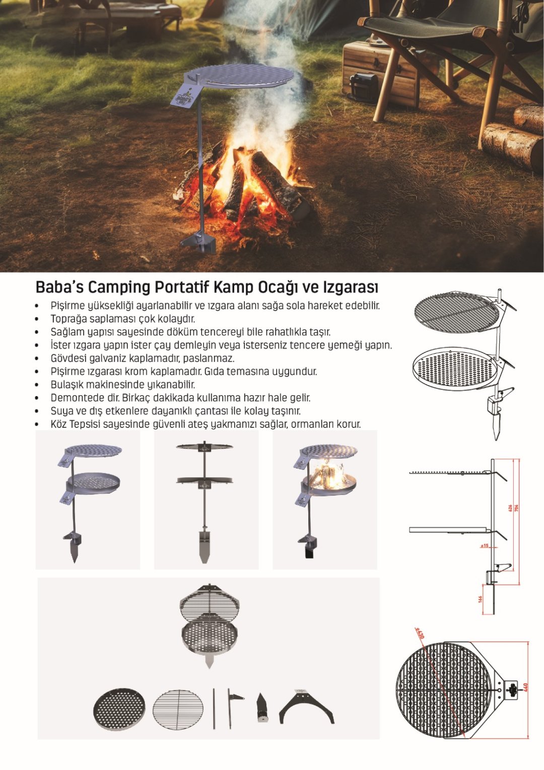KAMP IZGARASI 4300 - ÇAP: 43 CM - PORTATIF